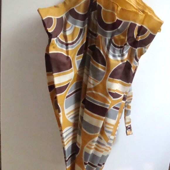 Vintage 60s Geometric Print Umbrella Unique Handle - Picture 2 of 14